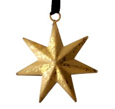 Golden Star Christmas Metal Ornament